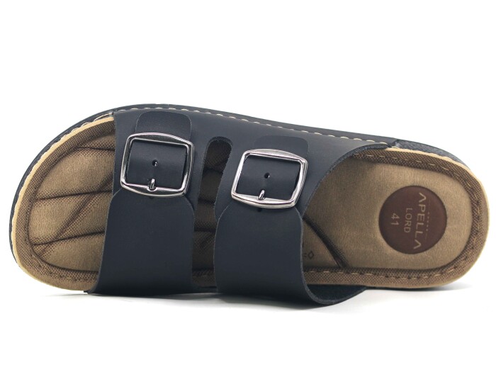 Polex Merdane 955-4 Lord Çift Toka Monta Poşetli Günlük Terlik Siyah - 2