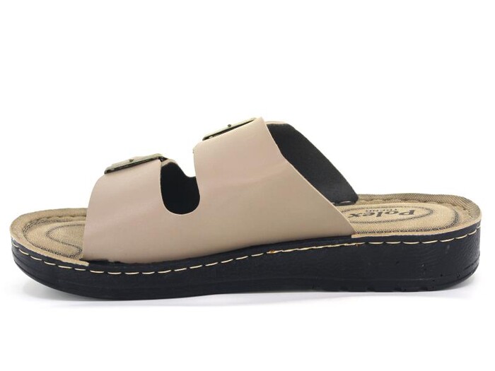 Polex Merdane 972-3 Trend Çift Toka Günlük Terlik Bej - Polex (1)