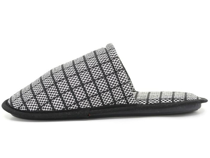 Auris Merdane Kumaş Nakışlı (41-45) Çanak Terlik Ekose Gri - Auris (1)