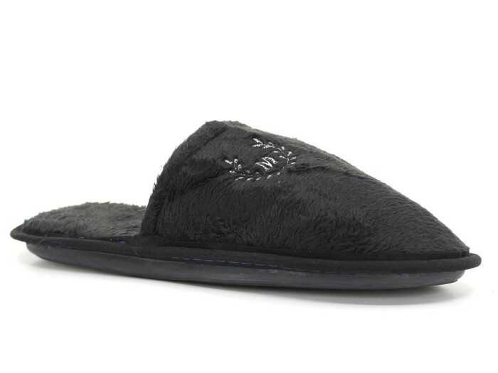 Auris Merdane Kumaş Nakışlı (41-45) Çanak Terlik Siyah 