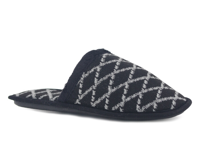 Auris Merdane HSN Çanak Terlik Desenli Siyah - Auris