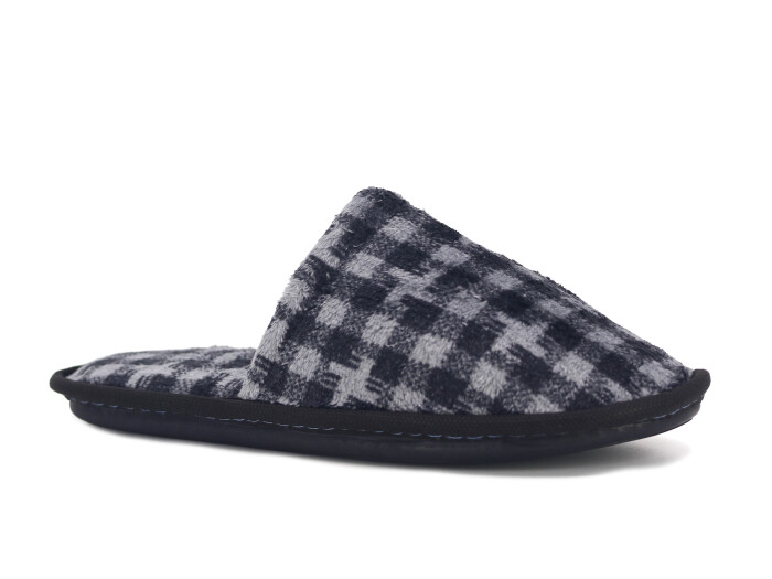 Auris Merdane HSN Çanak Terlik Ekose Gri - Auris