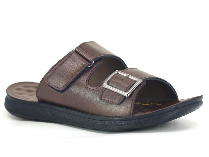 Polex Merdane M109-2003 Cırtlı Tokalı Enj. Günlük Terlik Kahve - Polex