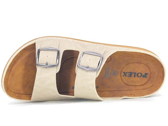 Polex Merdane M224-0101 Çift Toka Monta Günlük Terlik Bej - Polex (1)