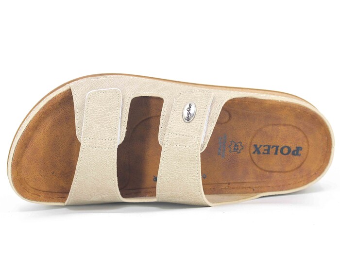 Polex Merdane M224-0103 Çift Bant Cırtlı Monta Günlük Terlik Bej - Polex (1)