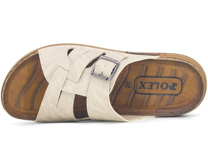 Polex Merdane M226-0108 Geçmeli Tokalı Günlük Terlik Bej - Polex (1)