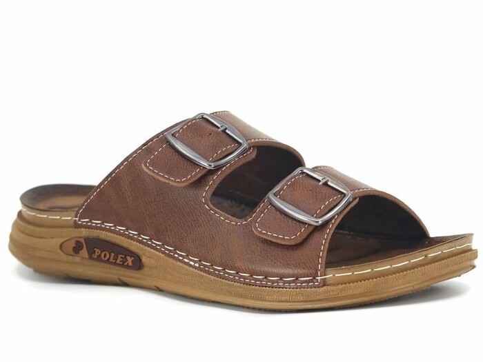 Polex Merdane M226-0115 Çift Toka Monta Günlük Terlik Camel - Polex