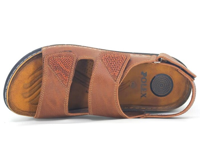 Polex Merdane M244-0201 Çift Bant Cırtlı Monta Sandalet Camel - 2