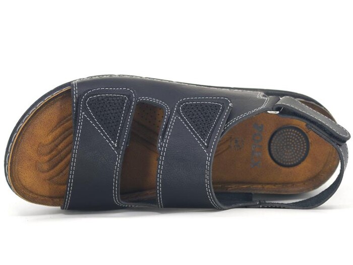 Polex Merdane M244-0201 Çift Bant Cırtlı Monta Sandalet Siyah - Polex (1)