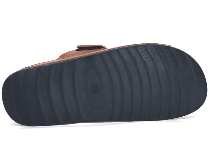 Polex Merdane M246-0106 Çift Bant Cırtlı Monta Günlük Terlik Camel - 3