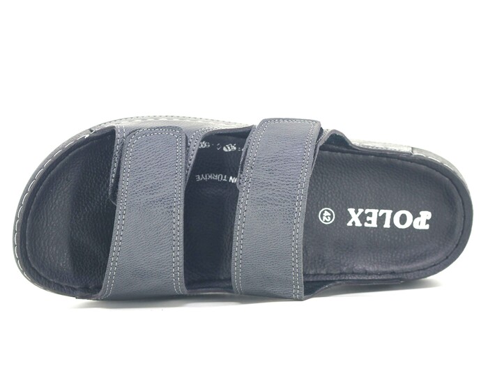 Polex Merdane M246-0106 Çift Bant Cırtlı Monta Günlük Terlik Gri - Polex (1)