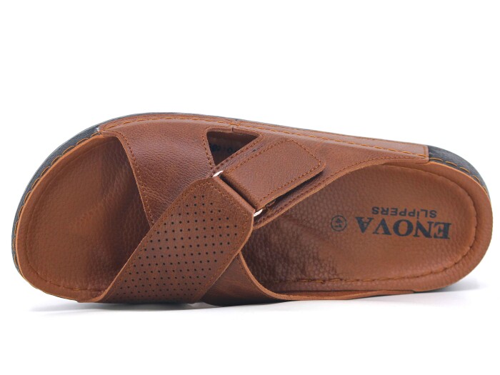 Polex Merdane M246-0110 Çapraz Lazerli Cırtlı Monta Günlük Terlik Camel - 2