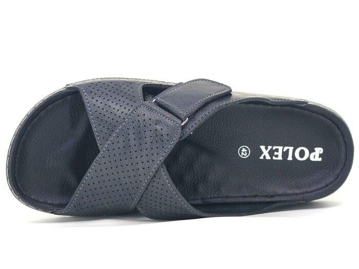 Polex Merdane M246-0110 Çapraz Lazerli Cırtlı Monta Günlük Terlik Gri - Polex (1)