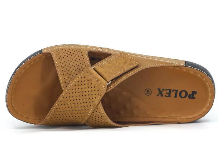 Polex Merdane M246-0110 Çapraz Lazerli Cırtlı Monta Günlük Terlik Hardal - 2