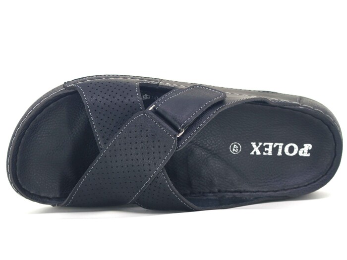 Polex Merdane M246-0110 Çapraz Lazerli Cırtlı Monta Günlük Terlik Siyah - Polex (1)