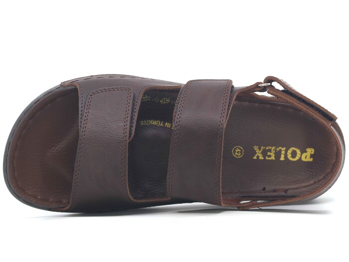 Polex Merdane M246-0201 Çift Cırtlı Monta Sandalet Kahve - 2