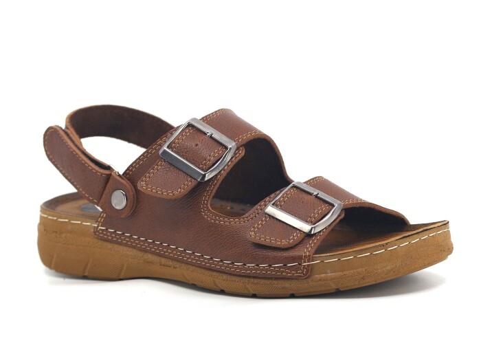 Polex Merdane M244- Çift Toka Monta Sandalet Camel 