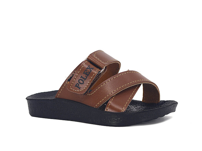 Polex Patik 1219 Birken Çapraz Cırtlı Erkek Günlük Terlik Taba - Polex