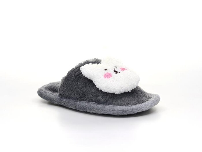 Polex Patik Batı Hayvanlı Kafalı Ev Terliği Ayıcıklı Gri - Polex