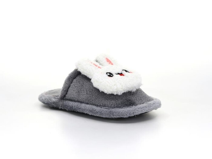 Polex Patik Batı Hayvanlı Kafalı Ev Terliği Tavşanlı Gri 