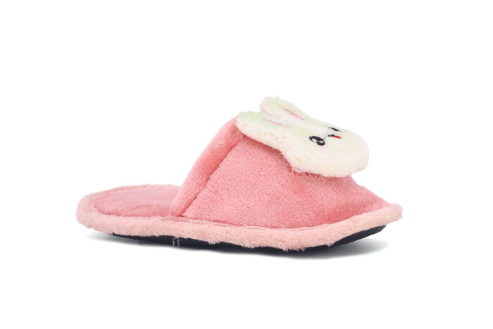 Polex Patik Batı Hayvanlı Kafalı Ev Terliği Tavşanlı Pudra - Polex