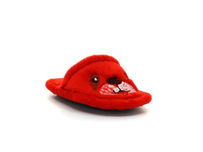 Polex Patik Batı Hayvanlı Nakışlı Ev Terliği Köpekli Kırmızı - Polex