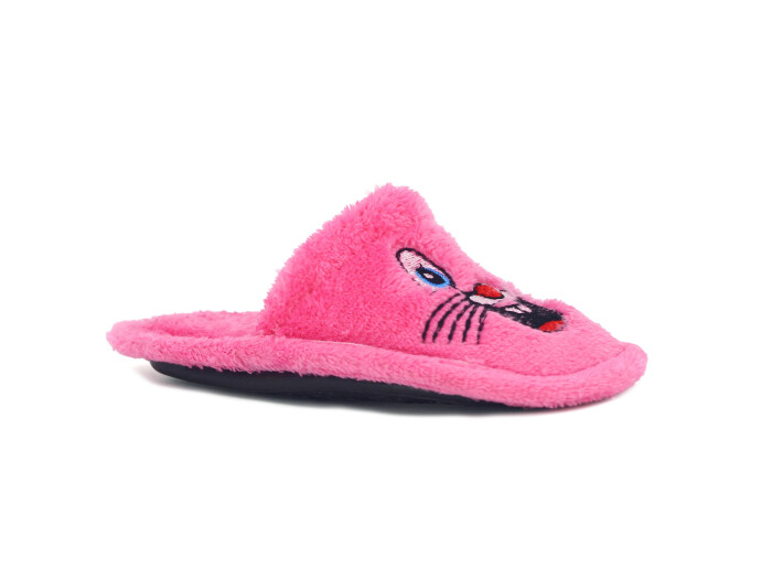 Polex Patik Batı Hayvanlı Nakışlı Ev Terliği Tavşanlı Fuşya - Polex