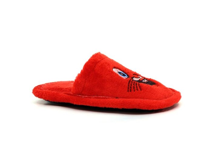 Polex Patik Batı Hayvanlı Nakışlı Ev Terliği Tavşanlı Kırmızı - Polex