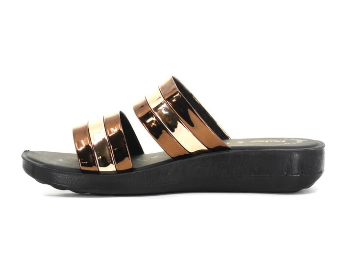 Polex Zenne 01774 Çift Bant Günlük Terlik Bronz - Gül - Bronz