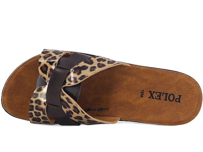 Polex Zenne 1051 TV Geçmeli Cilt Günlük Terlik Kahve - Taba Leopar - 2