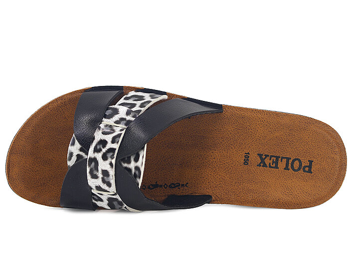 Polex Zenne 1051 TV Geçmeli Cilt Günlük Terlik Siyah - Siyah Leopar - Polex (1)