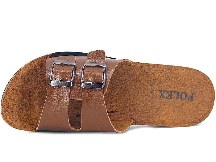Polex Zenne 1054 Çift Toka Cilt Günlük Terlik Taba - 2