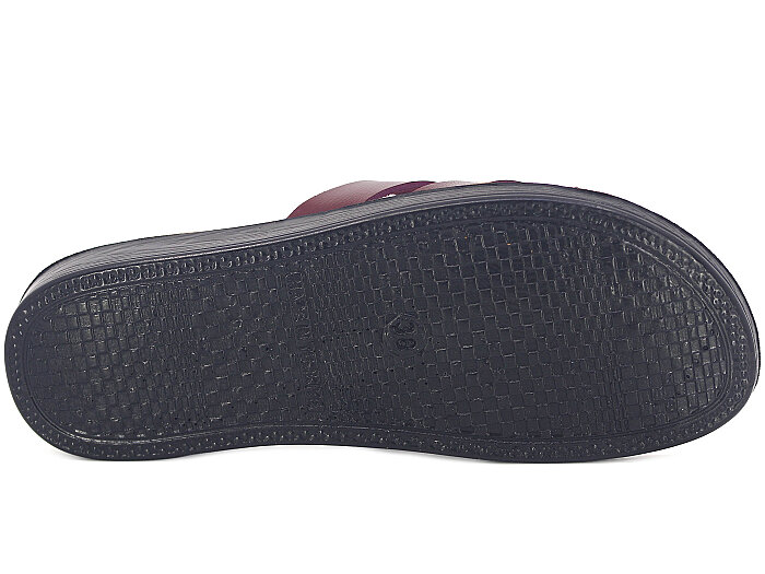 Polex Zenne 1055 Çift Bant Geçmeli Cilt Günlük Terlik Bordo - 3