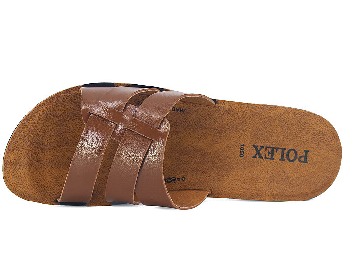 Polex Zenne 1055 Çift Bant Geçmeli Cilt Günlük Terlik Taba - 2