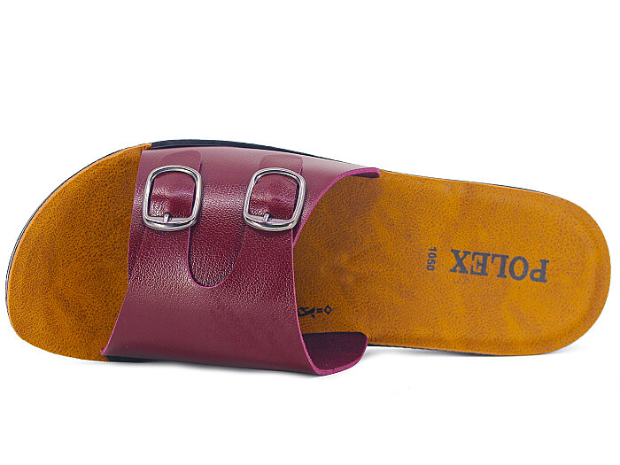 Polex Zenne 1062 Küçük Çift Toka Cilt Günlük Terlik Bordo - Polex (1)