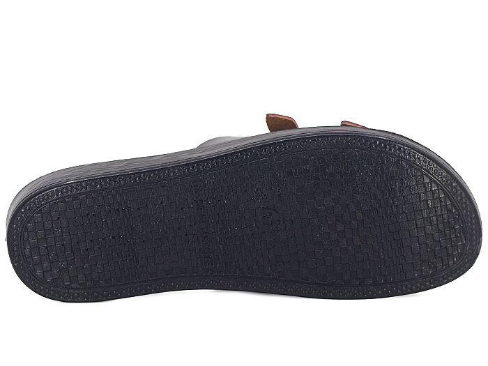 Polex Zenne 1062 Küçük Çift Toka Cilt Günlük Terlik Siyah - Taba - 3