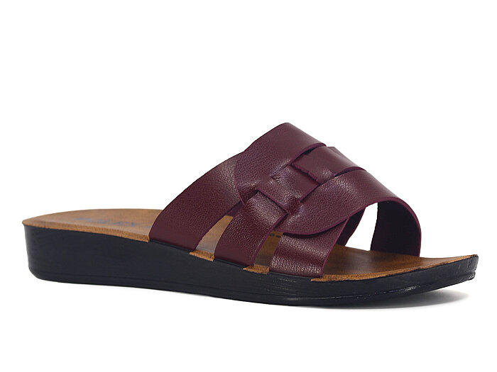 Polex Zenne 1069 Geçmeli Cilt Günlük Terlik Bordo 