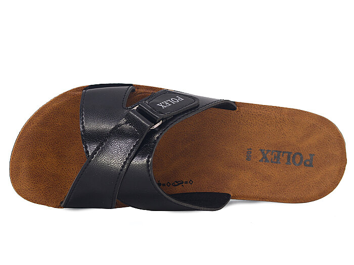 Polex Zenne 1075 Çapraz Cırtlı Günlük Terlik Siyah - Polex (1)