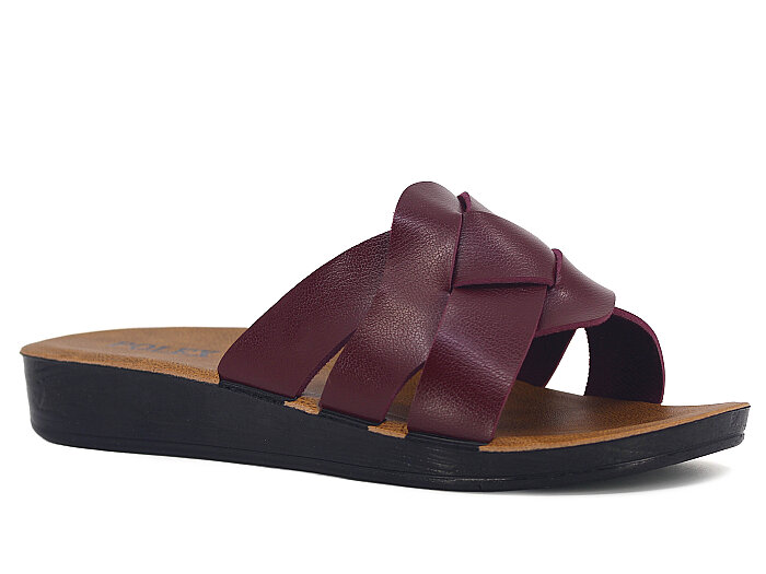 Polex Zenne 1077 Geçmeli Günlük Terlik Bordo 