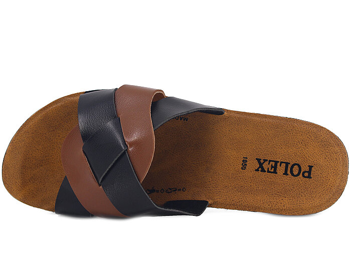 Polex Zenne 1077 Geçmeli Günlük Terlik Siyah - Taba - 2