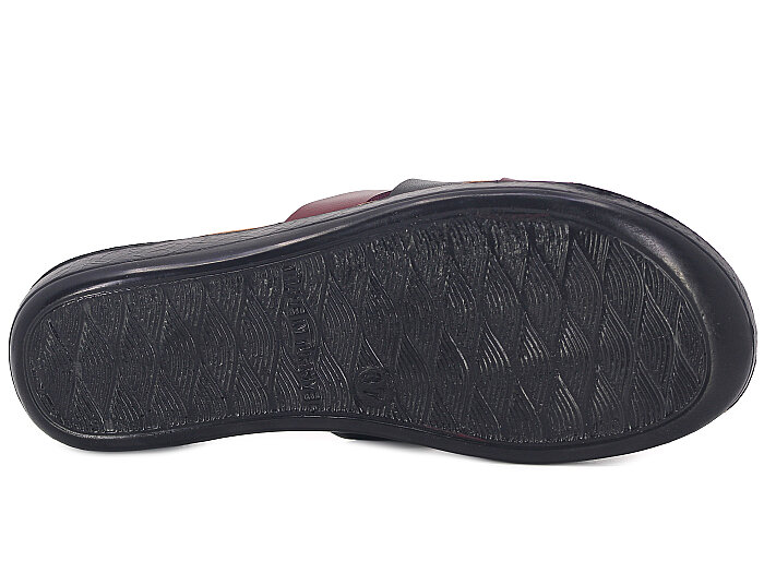 Polex Zenne 1104 Geçmeli Cilt Günlük Terlik Siyah - Bordo - 3