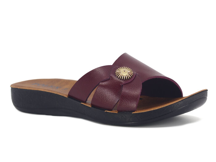 Polex Zenne 1105 Tokalı Cilt Günlük Terlik Bordo 