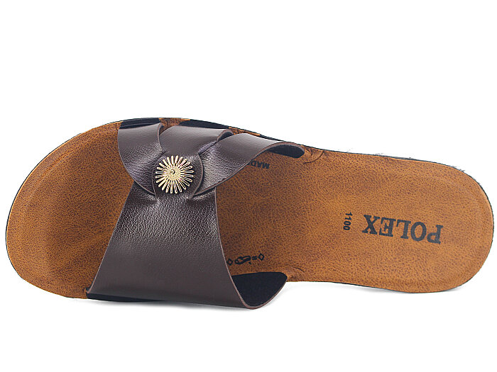 Polex Zenne 1105 Tokalı Cilt Günlük Terlik Kahve - 2