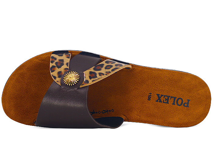 Polex Zenne 1105 Tokalı Cilt Günlük Terlik Kahve - Kahve Leopar - Polex (1)