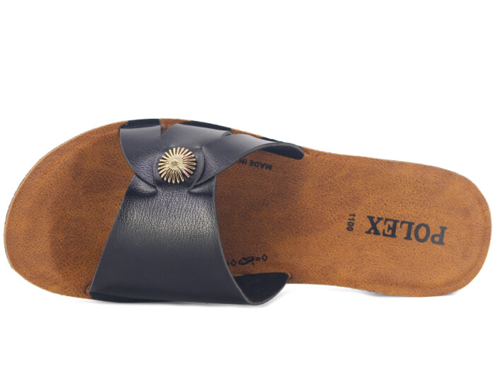 Polex Zenne 1105 Tokalı Cilt Günlük Terlik Siyah - 2