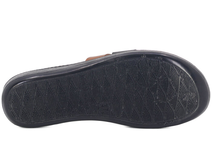 Polex Zenne 1105 Tokalı Cilt Günlük Terlik Siyah - Taba - 3