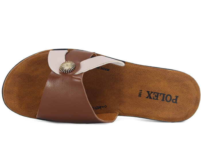Polex Zenne 1105 Tokalı Cilt Günlük Terlik Taba - Bej - 2