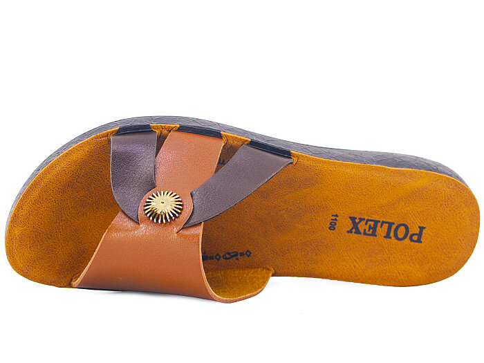 Polex Zenne 1105 Tokalı Cilt Günlük Terlik Taba - Kahve - Polex (1)