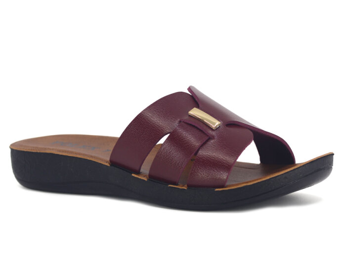Polex Zenne 1107 Geçmeli Parçalı Cilt Günlük Terlik Bordo - 1