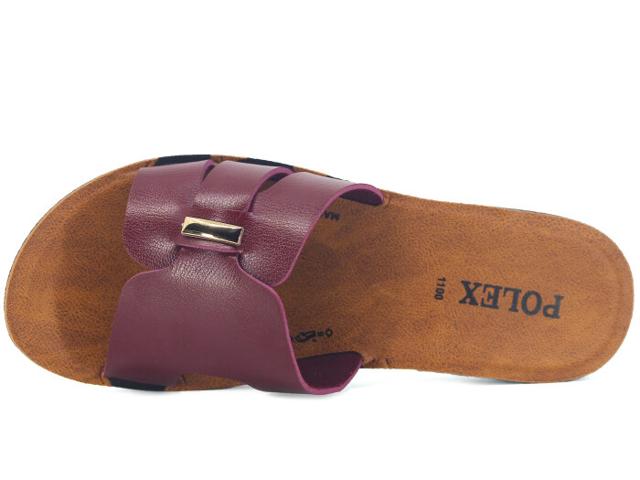 Polex Zenne 1107 Geçmeli Parçalı Cilt Günlük Terlik Bordo - Polex (1)